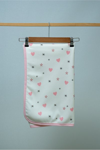 MİLABABY Welsoft Fleece Baby Blanket for Girls, Reversible, 90x85 cm, Soft-Te...