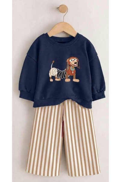 Patriko GIRLS' AND BOYS' 3-STRIPED SWEATSHIRT AND STRIPED PANTS SET, AGES 2–8