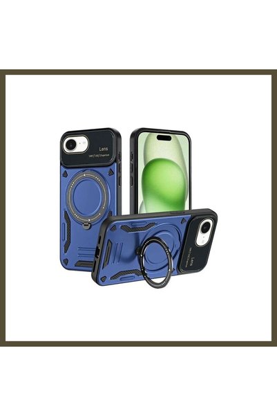 northcity n غطاء متوافق مع هاتف iPhone 16E، مع حامل عدسة Joy - باللون الأزرق ...