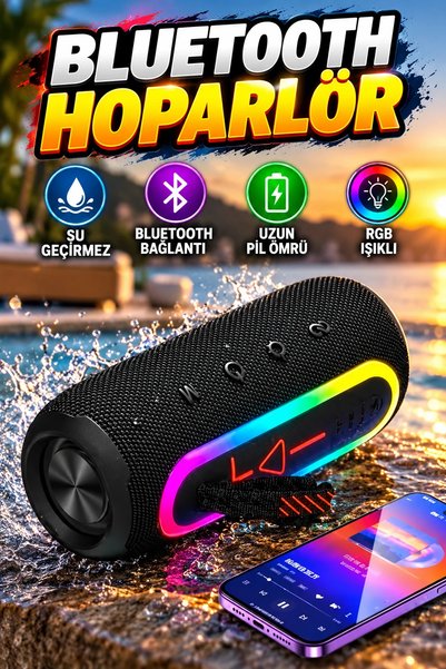 canrodi Flip 6 Max Bluetooth Hoparlör Kırmızı Taşınabilir Su Geçirmez Kablosuz Hoparlör