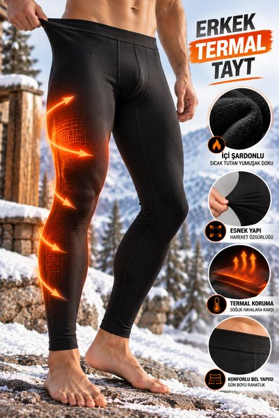 MRCANS Men's Brushed Inside Thermal Leggings—Winter-Ready, Heat-Retaining, an...