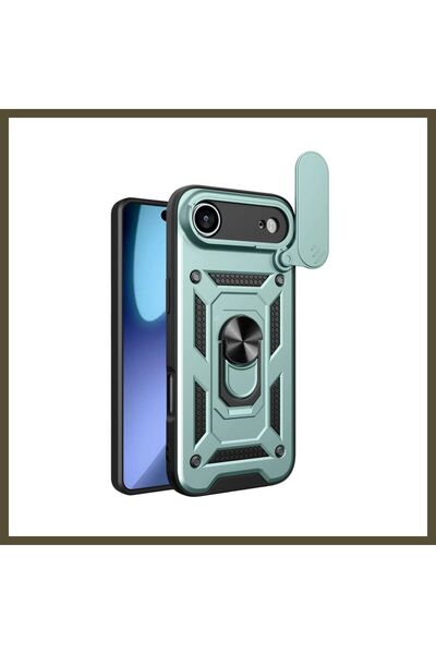 northcity n iPhone 17 Air-Compatible Pars Lens Ring Silicone Case - Green BX