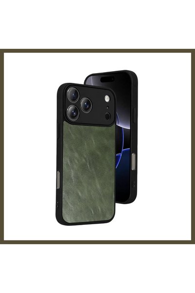 northcity n Aras Leather Case Compatible with iPhone 17 Pro Max - Green BX