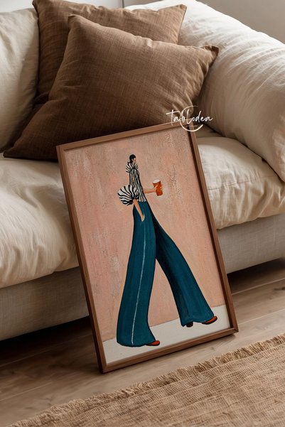 tablodea Pava - Tablou cu figură feminină retro elegantă – Poster imprimat pr...