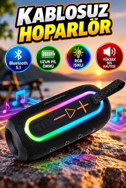 canrodi Taşınabilir Kablosuz Bluetooth Hoparlör Bluetooth 5.1 Teknolojili