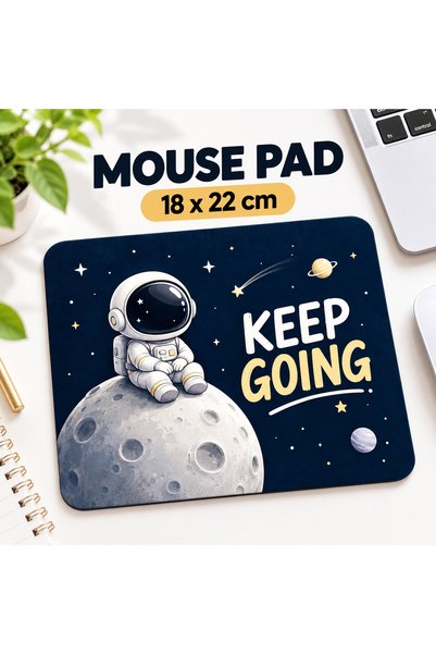 ByMeyla Modern Mouse Pad with "Keep Going" Moon and Astronaut Design | 22x18 ...
