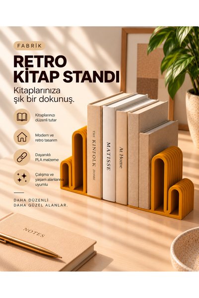Retro Kitap Standı – Dekoratif Kitap Desteği ve Kitap Tutucu