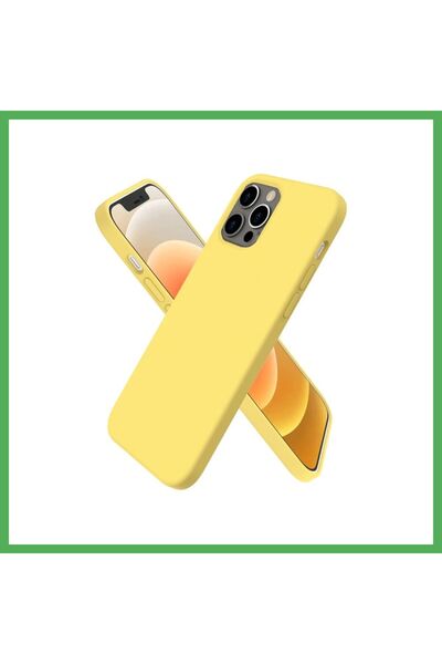 Nur store Çanta iPhone 12 Pro First Silicone Case - Yellow BEZOSS