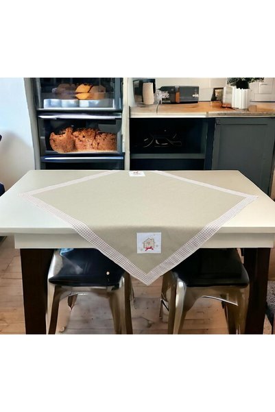 Linea Home Κεντητό Τετράγωνο Απλικέ με Περίγραμμα HOME ΜΠΕΖ 90X90 LH2036030-2