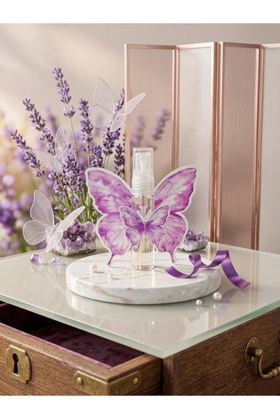 GIFT كروت عطر مواليد مع ثيم الفراشة ملونة (12 حبة )