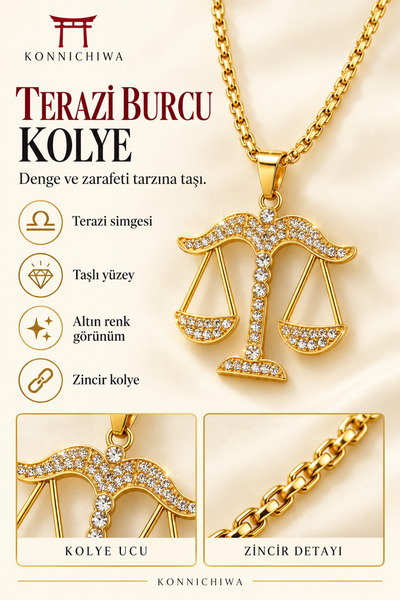 FG KONNİCHİWA قلادة علامة الميزان من الفولاذ المقاوم للصدأ للجنسين إكسسوار قل...