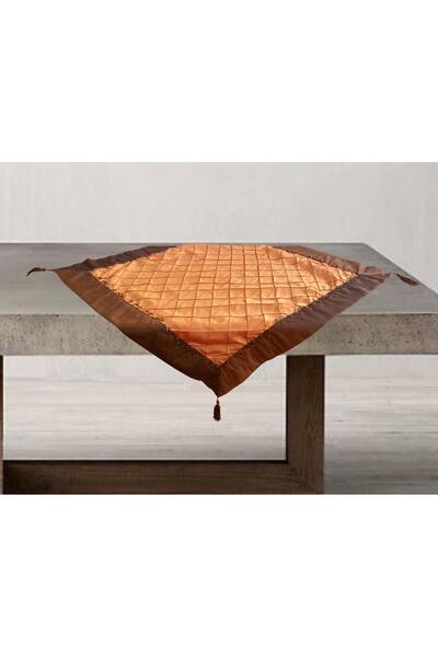 Linea Home Ταφτά τετράγωνο με καφέ-πορτοκαλί ρίγα 90Χ90 LH2036127-2
