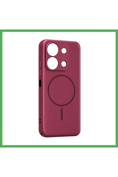 Nur store Çanta غطاء Redmi 15C 4G Mika PC Magsafe - باللون العنابي من BEZOSS