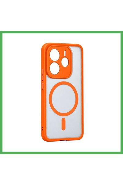 Nur store Çanta Redmi Note 14 4G Loji Magsafe Case - Orange BEZOSS