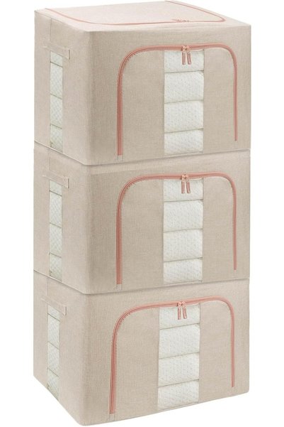 GENERAL Foldable Clothes Storage Boxes with Steel Frames - Closet Organiser B...