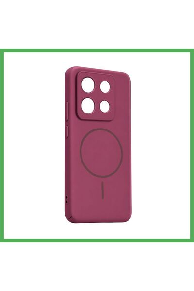 Nur store Çanta غطاء Redmi Note 13 5G Mika PC Magsafe - باللون العنابي من BEZOSS