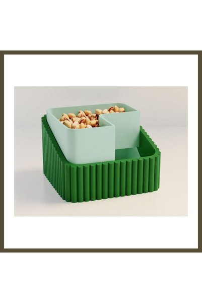 northcity n 3D-Printed Pistachio Bowl - Dual-Chambered Shell Separator Servin...