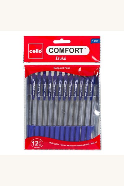 Comerivo Pixuri albastre cu corp transparent si grip confortabil, varf 1.0mm,...