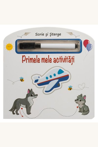 Comerivo Carte reutilizabila cu pagini de scris si sters, cu marker inclus, p...