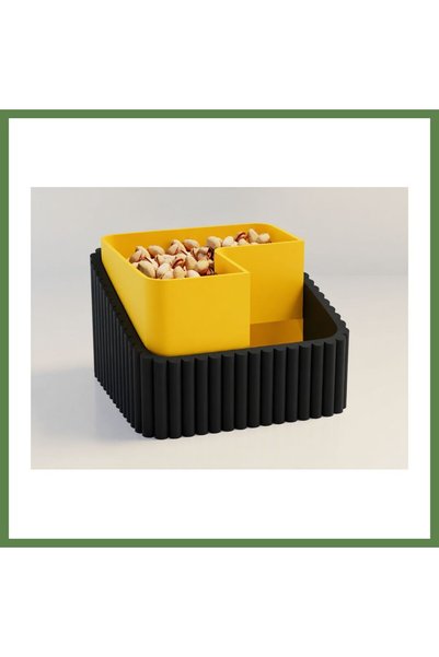 Hobibahçem 3D-Printed Pistachio Bowl - Dual-Chamber Shell Separator Serving B...