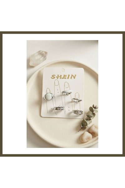 northcity n Silver-Toned Brass Ring Set with White Accents, Bohemian Style BY...