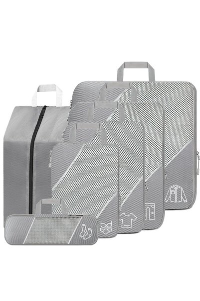 GENERAL SINZUX 6-Piece Compression Suitcase Organiser Set, Grey Compression P...