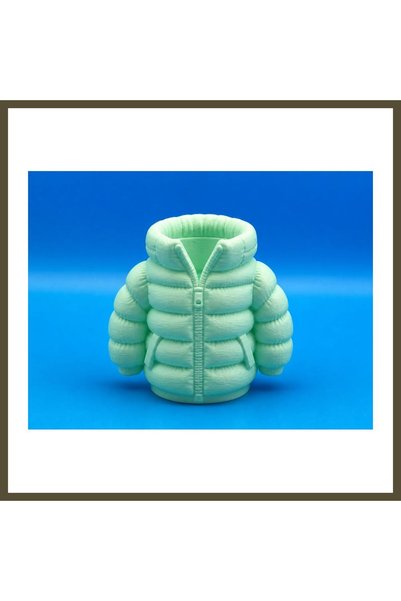 northcity n 3D-Printed Puffer Coat Pencil Holder - Desktop Organizer - Mint BX