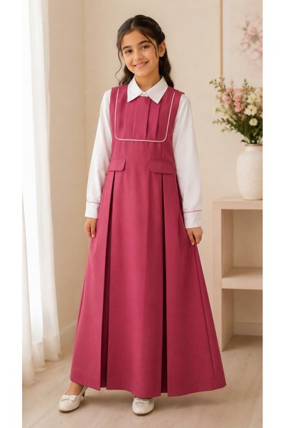 La reina petite Pink School Uniform with a White Shirt