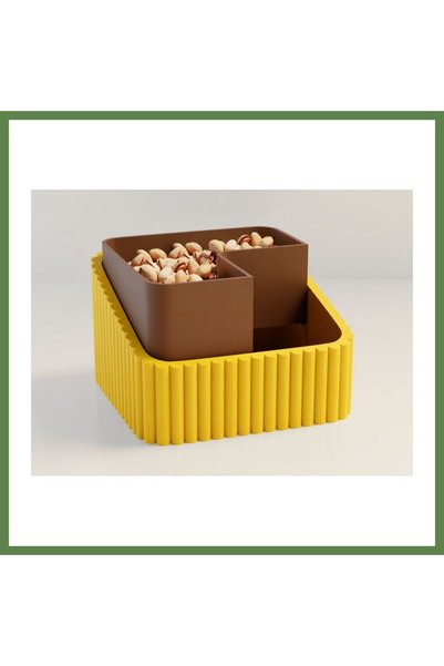 Generic Brand 3D-Printed Pistachio Bowl - Dual-Chambered Shell Separator Serv...