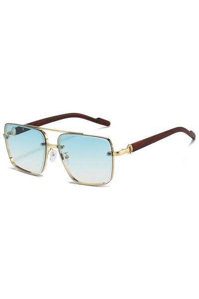 Choice golden frame gradient green KAMMPT Fashion Retro Pilot Gradient Shades...