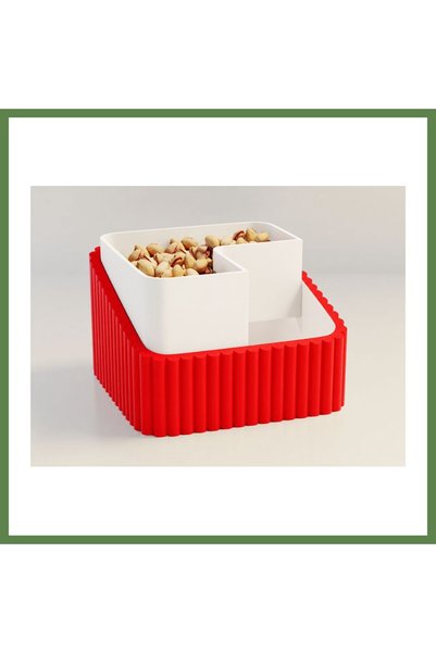Hobibahçem 3D-Printed Pistachio Bowl - Dual-Chambered Shell Separator Serving...