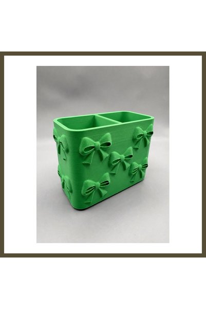 northcity n 3D-Printed Bow Detail-Patterned Compartmentalized Pencil Holder -...