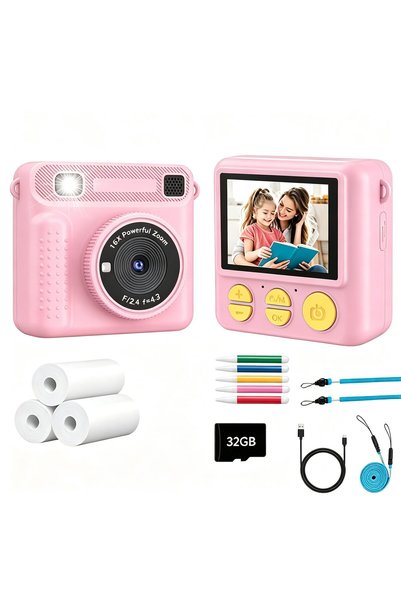 OASISGALORE Camera For Kids,Instant Print Camera Portable Video Camera Toy Fo...