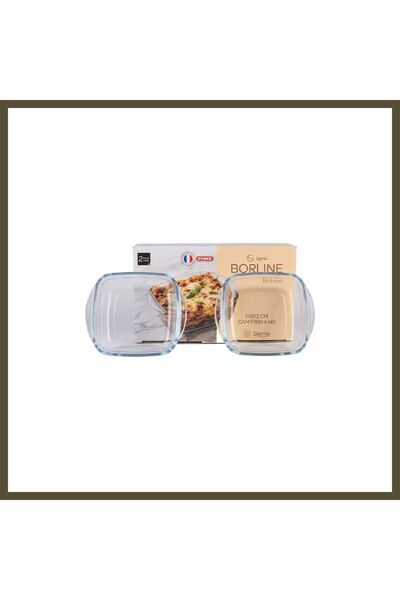 Generic Brand SIGMAGLASS 300cc، طقم من قطعتين، وعاء فرن زجاجي من نوع "بيلباو"...