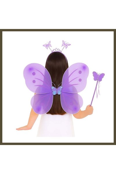 northcity n Lilac-Purple Butterfly Girl Set ? 50 cm Butterfly Wings, Crown, a...