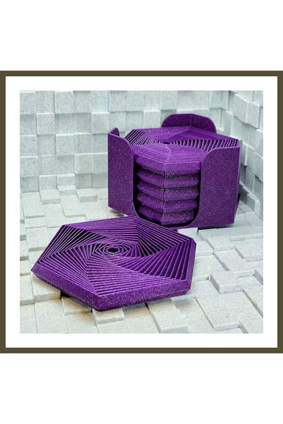 northcity n 3D-Printed Super Fidget Coaster Set - Hexagonal-Patterned Coaster...