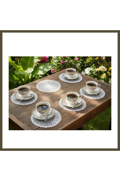 northcity n Set of 6 Lace Coffee Servers, 15x15 cm, Assorted-Pattern Coasters...