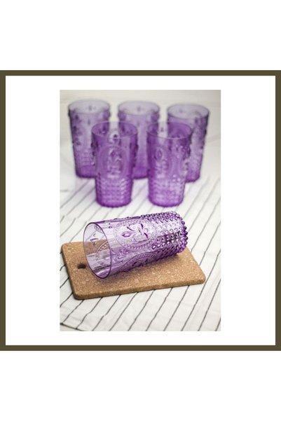 northcity n Acrylic Purple 6-Pack of Tall Glasses & Water/Soft Drink Glasses,...