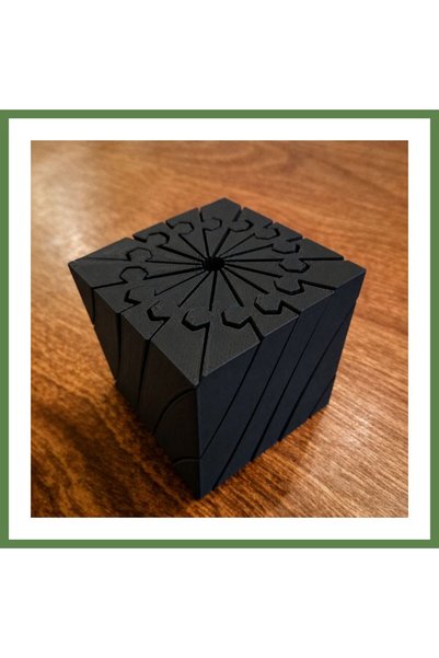 Hobibahçem 3D-Printed Twisting Cube - Mechanical Rotating Puzzle Cube - Black...
