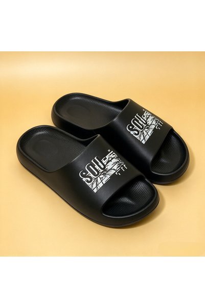 Rifaan Market Men EVA Thick Sole Slide Slippers with SOU Print, Anti Slip Cas...