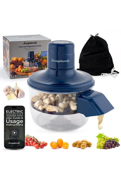GENERAL Automatic Grape Peeler Machine, Electric Garlic Peeler, Cordless Rech...