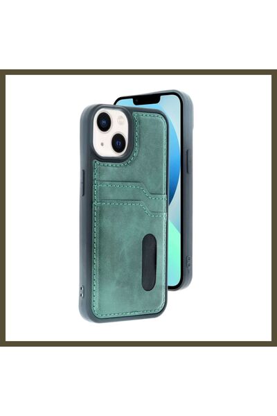 northcity n حافظة جلدية متوافقة مع هاتف iPhone 15، تحمل شعار "سارة" - لون أخض...