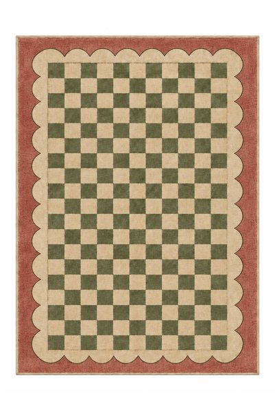 Rugs Modern Halı سجادة بنقشة مربعات منسوجة بإطار مموج من ETA eta4461