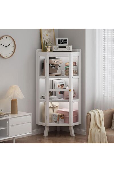 Generic Glass Display Cabinet with Doors, Clear Showcase Display Case, Curio ...