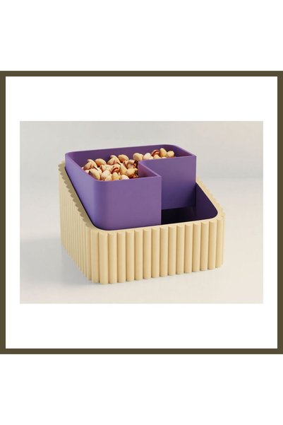 northcity n 3D-Printed Pistachio Bowl - Dual-Chambered Shell Separator Servin...