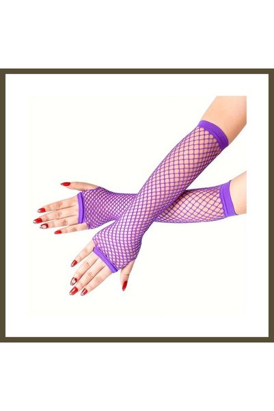 northcity n '80s and '90s Retro Purple Lace Fingerless Gloves, 26 cm, BX