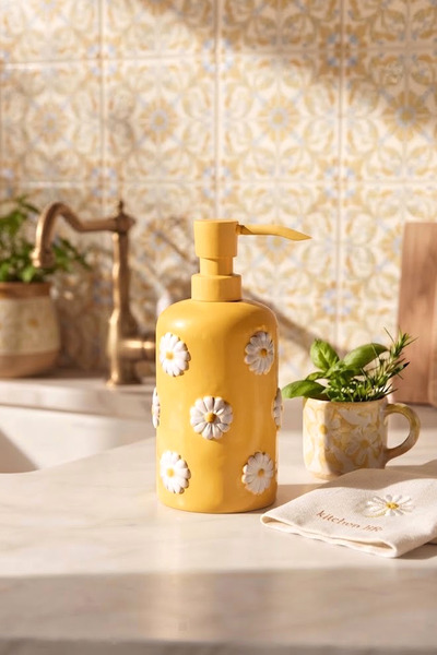 NESS HOME Dozator de săpun lichid ceramic pentru baie și bucătărie, cu model ...