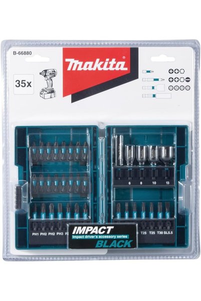 Makita مجموعة B-66880 Impact Black المكونة من 35 قطعة