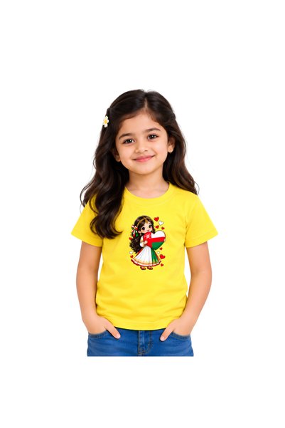 PRINTSHOP4ME Oman Kids Girls T-Shirt | Round Neck Short Sleeve | Casual Every...