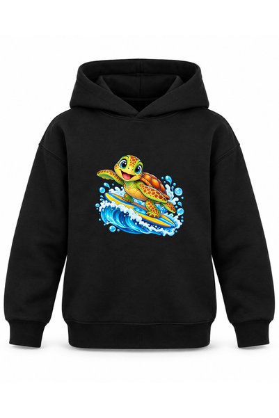 ROOSTER GOLD Black Kids' Hooded Sweatshirt with Submarine Print